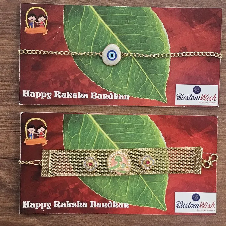 Order designer rakhi set for brother and bhabhi